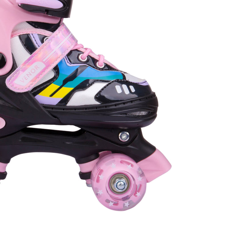 VENOR Ignite LED Side-By-Side Rulleskøjter - Black/Pink-ScootWorld.dk