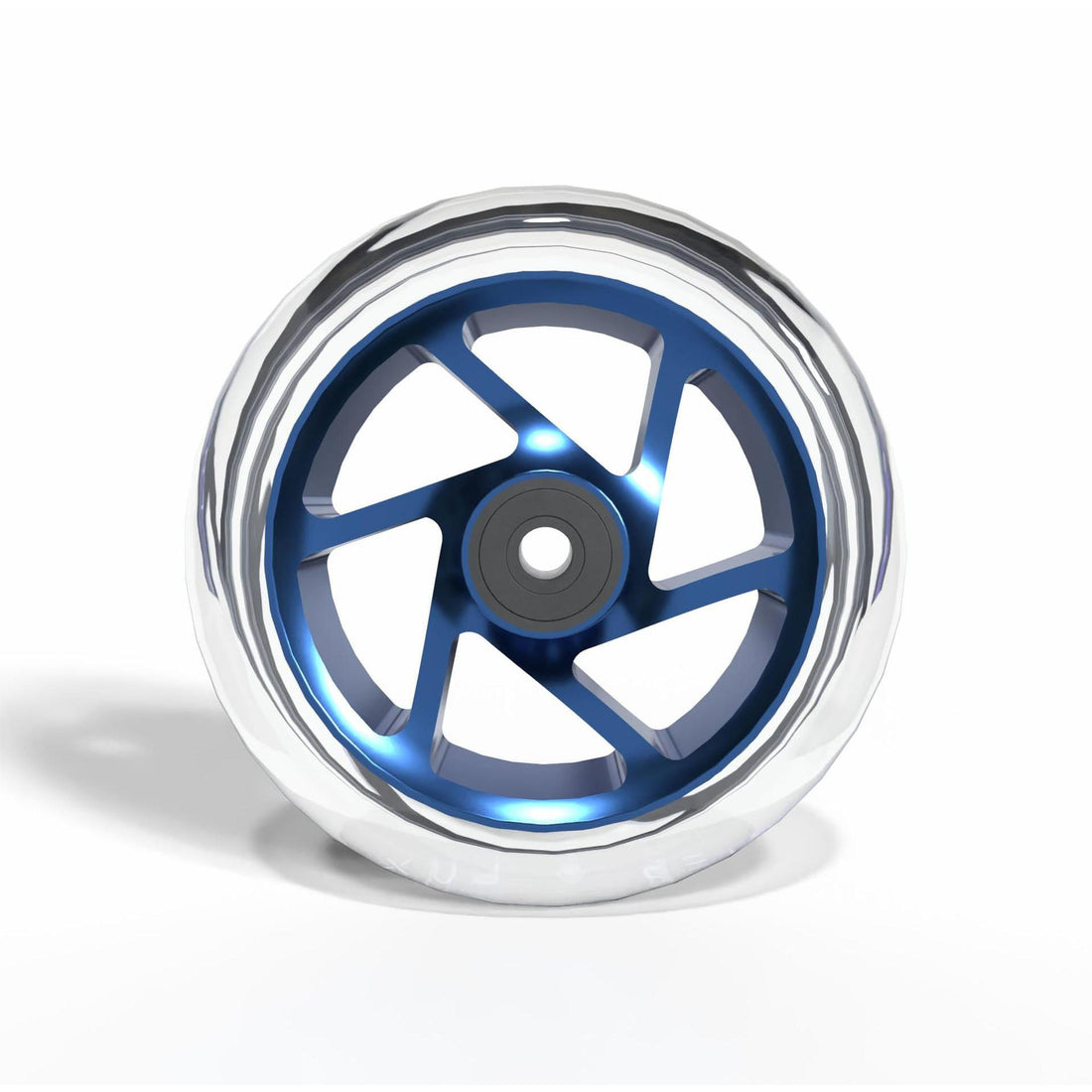 Striker Lux Spoked Clear PU 110mm Hjul til Løbehjul - Clear/Blue-ScootWorld.dk