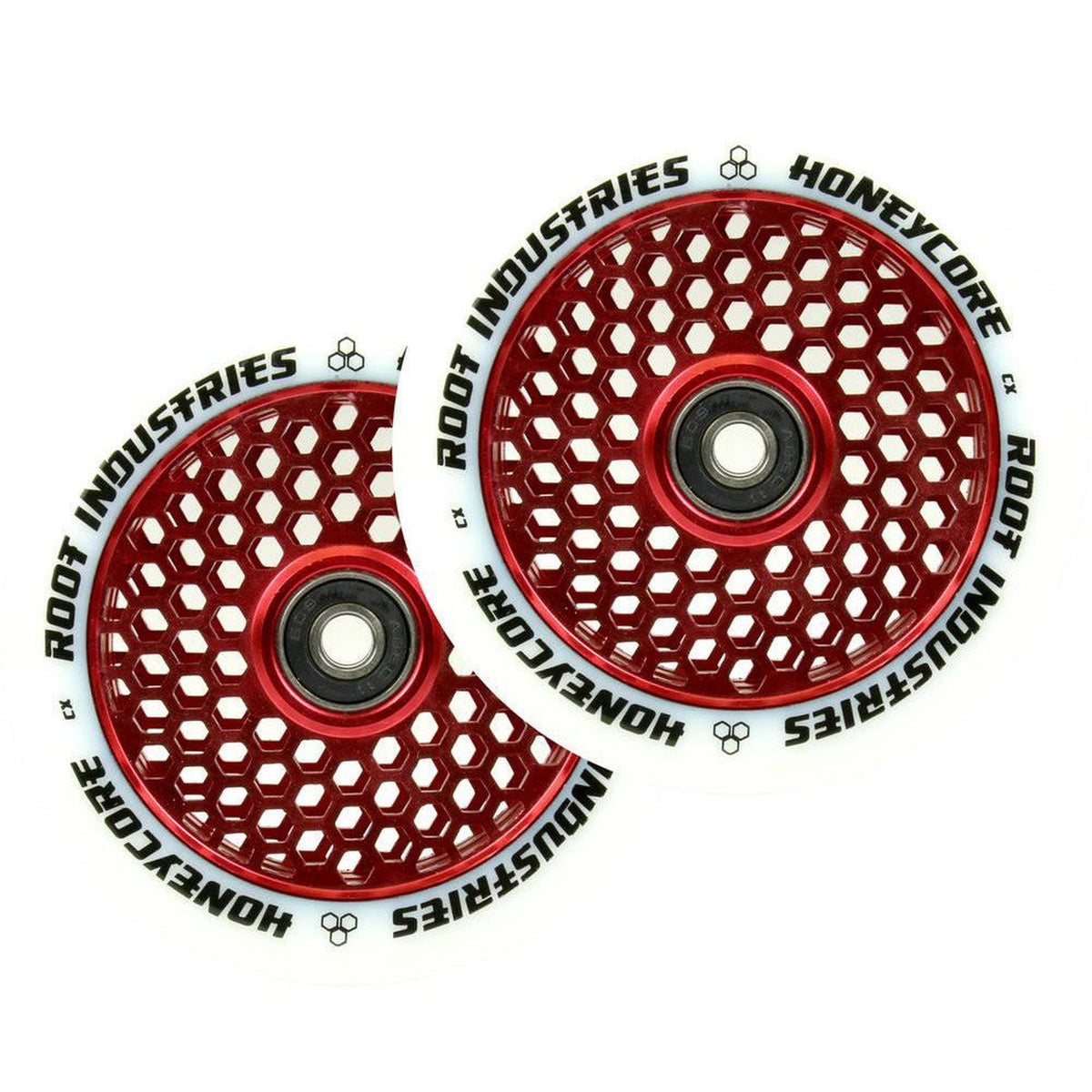 Root Honeycore Hvid 110mm Hjul Til Løbehjul 2-pak - Red-ScootWorld.dk