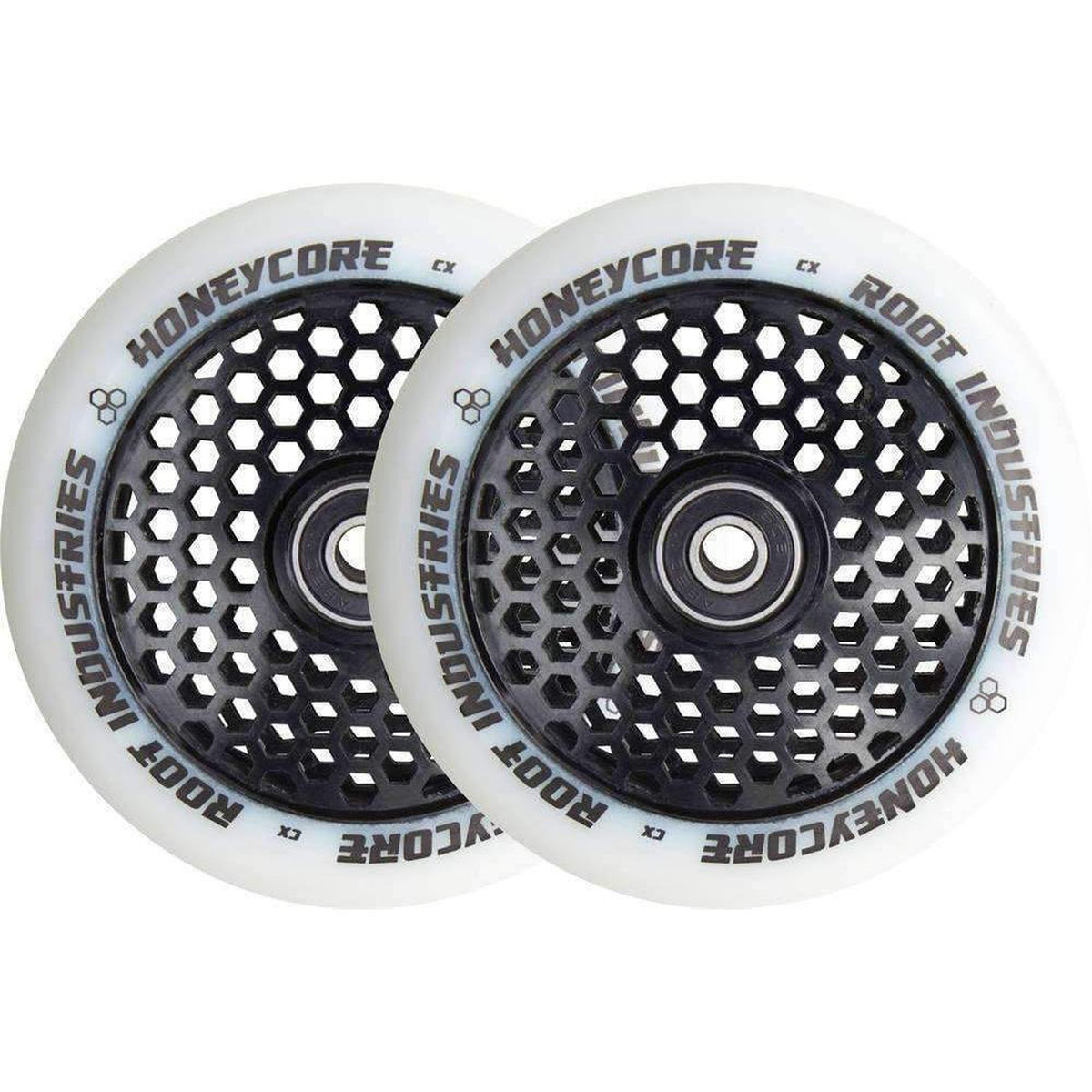 Root Honeycore Hvid 110mm Hjul Til Løbehjul 2-pak - Black-ScootWorld.dk