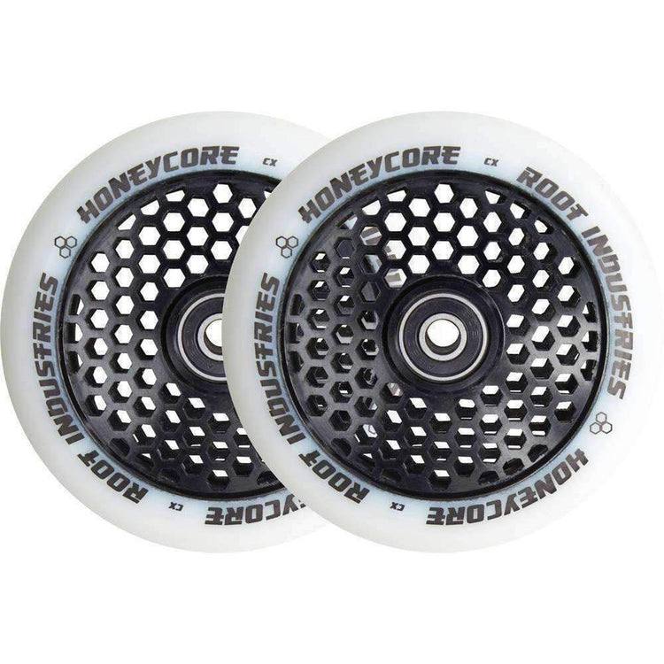 Root Honeycore Hvid 110mm Hjul Til Løbehjul 2-pak - Black-ScootWorld.dk