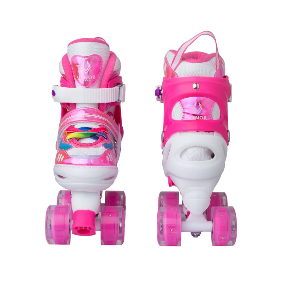 VENOR Ignite LED Side-By-Side Rulleskøjter - Shiny Pink-ScootWorld.dk