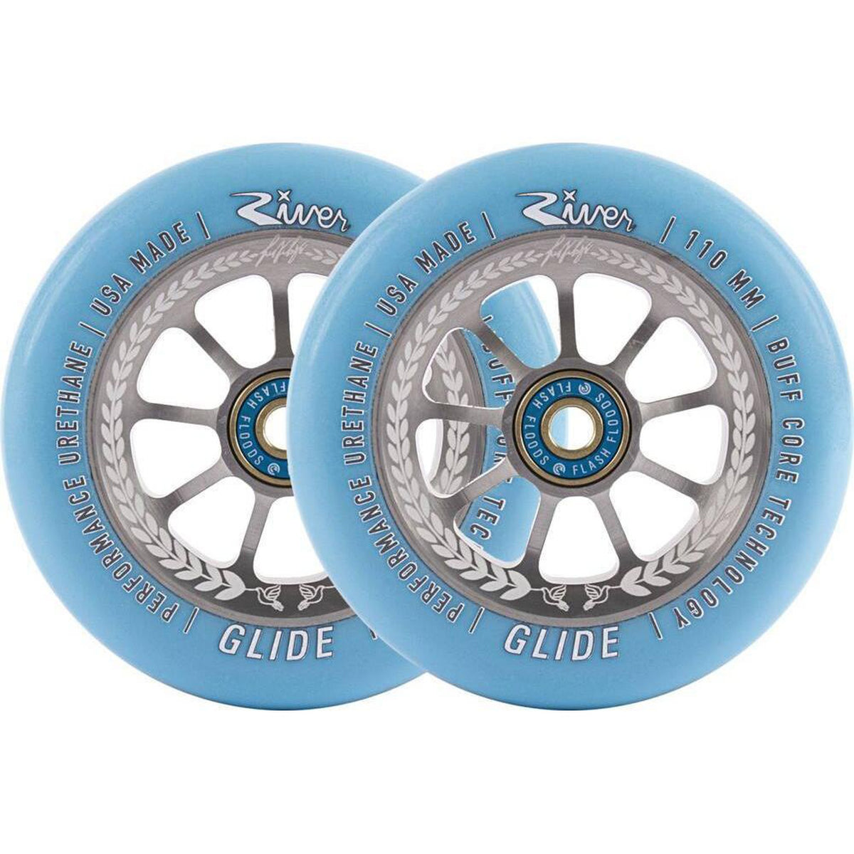 River Glide Juzzy Carter Hjul Til Løbehjul 2-Pak - Serenity-ScootWorld.dk