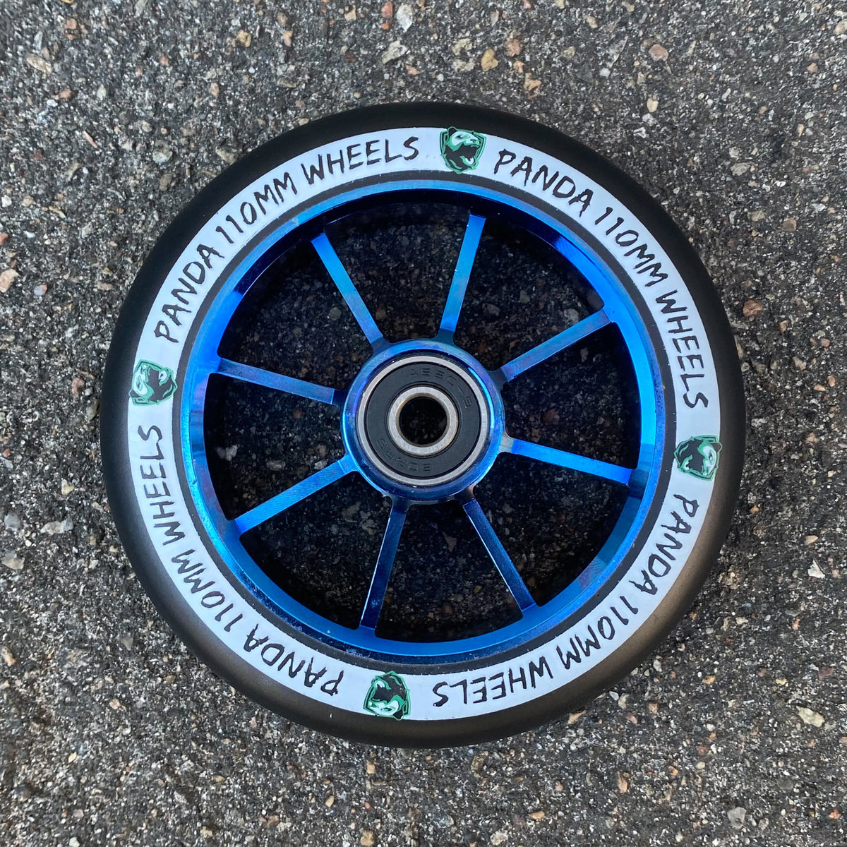 Panda Spoked V2 110mm Hjul Til Løbehjul - Blue Chrome-ScootWorld.dk