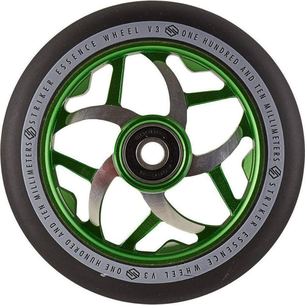 Striker Essence V3 Sort PU 110mm Hjul Til Løbehjul - Green-ScootWorld.dk