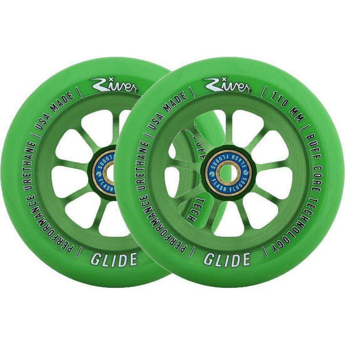 River Glide Emerald Hjul Til Løbehjul 2-Pak - Green-ScootWorld.dk